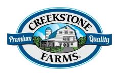 A circular farm logo featuring a barn, silo, trees and clouds with text &ldquo;Premium Quality Farms&rdquo; and &ldquo;CURT...STON FAIRMS&rdquo; across it.